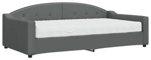 Sofa z materacem do spania, ciemnoszara, 100x200 cm, tkanina