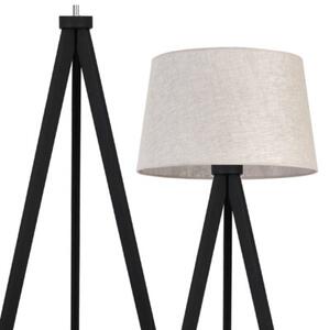 Lampa podłogowa trójnóg czarny Light Home LH Len 1xE27 44cm abażur stożek jasny beżowy L01