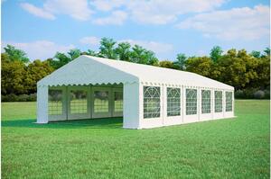 Namiot imprezowy 6x12 m PREMIUM – PVC 500 g/m² z impregnacją ogniochronną, rama dolna + wzmocnienia dachu, do 150 osób - Biały