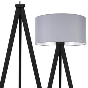 Lampa podłogowa trójnóg czarny Light Home LH Gaja 1xE27 44cm abażur walec szary