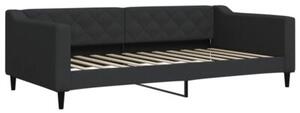 Sofa rozsuwana, czarna, 100x200 cm, tkanina