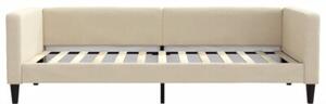 Sofa z materacem do spania, kremowa, 100x200 cm, tkanina