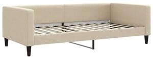 Sofa z materacem do spania, kremowa, 100x200 cm, tkanina