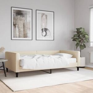 Sofa z materacem do spania, kremowa, 100x200 cm, tkanina