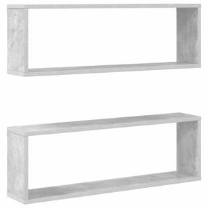 Półki ścienne kostki, 2 szt., szarość betonu, 80x15x26,5 cm