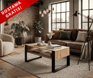 Stolik kawowy loft ława artisan z czarnym | Umeblowana.com