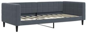 Sofa z materacem do spania, ciemnoszara, 90x190 cm, aksamit