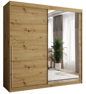 Szafa przesuwna z lustrem Garderoba SIMA T2 200 artisan + u. srebrny