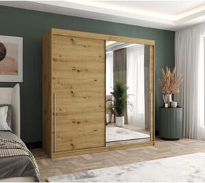 Szafa przesuwna z lustrem Garderoba SIMA T2 200 artisan + u. srebrny