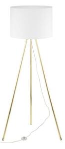 Lampa podłogowa TK Lighting UMBERTO 6637 biało-złota, klosz 50 cm, wys. 150 cm, E27, nowoczesna do salonu i sypialni