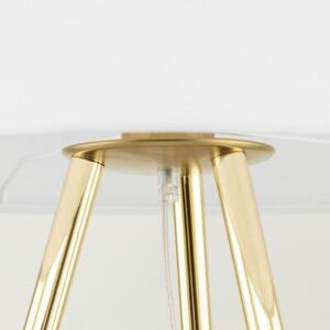 Lampa podłogowa TK Lighting UMBERTO 6637 biało-złota, klosz 50 cm, wys. 150 cm, E27, nowoczesna do salonu i sypialni