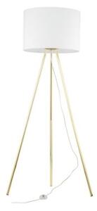 Lampa podłogowa TK Lighting UMBERTO 6637 biało-złota, klosz 50 cm, wys. 150 cm, E27, nowoczesna do salonu i sypialni