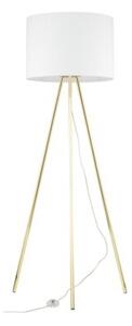 Lampa podłogowa TK Lighting UMBERTO 6637 biało-złota, klosz 50 cm, wys. 150 cm, E27, nowoczesna do salonu i sypialni
