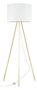 Lampa podłogowa TK Lighting UMBERTO 6637 biało-złota, klosz 50 cm, wys. 150 cm, E27, nowoczesna do salonu i sypialni
