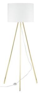 Lampa podłogowa TK Lighting UMBERTO 6637 biało-złota, klosz 50 cm, wys. 150 cm, E27, nowoczesna do salonu i sypialni
