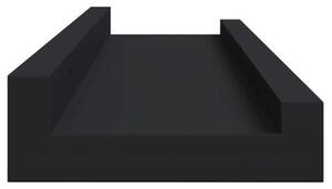 Półki ścienne na zdjęcia, 2 szt., czarne, 40x9x3 cm, mdf