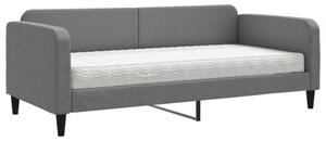 Sofa z materacem do spania, ciemnoszara, 90x200 cm, tkanina
