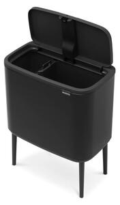 Stalowy kosz na śmieci do segregacji odpadów otwierany na dotyk w kolorze matowej czerni 34 l Bo Touch Bin – Brabantia