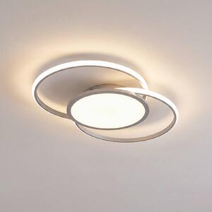 Lampa sufitowa LED Senne Lucande, możliwość ściemniania, aluminiowy / szary / cynkowy, sypialnia, metal, nowoczesny