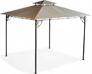 Altana ozdobna 300 x 300 x 280 cm (wysoko), konstrukcja metalowa w kolorze antracytowym z beowym, wiatroszczelnym pokryciem z poliestru