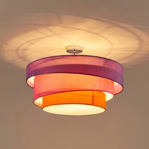 Lampa sufitowa Melia Lindby, możliwość ściemniania, fioletowy / różowy / bladoróżowy, salon / jadalnia, tkanina / materiał / jedwab, nowoczesny
