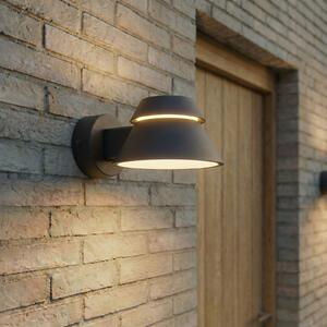 Kinkiet zewnętrzny LED Moena Lucande, czarny, aluminium, nowoczesny