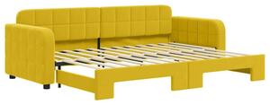 Sofa rozsuwana, żółta, 80x200 cm, aksamit
