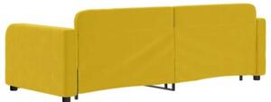 Sofa rozsuwana, żółta, 80x200 cm, aksamit