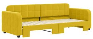 Sofa rozsuwana, żółta, 80x200 cm, aksamit