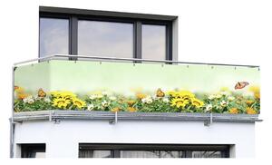 Żółto-zielona plastikowa osłona balkonowa 500x85 cm Butterfly – Maximex