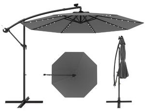 Parasol ogrodowy z oświetleniem LED szary