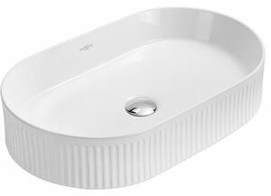 Mexen Grovo umywalka nablatowa ryflowana 49 x 31 cm, biała - 22304900