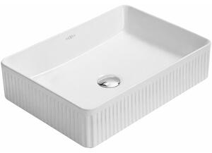Mexen Grovo umywalka nablatowa ryflowana 50 x 34 cm, biała - 22305000