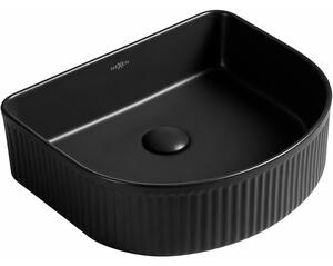 Mexen Grovo umywalka nablatowa ryflowana 41 x 36 cm, czarna mat - 22304285