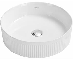 Mexen Grovo umywalka nablatowa ryflowana 35 x 35 cm, biała - 22303500