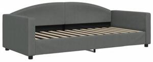 Sofa rozsuwana z szufladami, ciemnoszara, 90x190 cm, tkanina