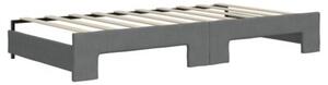 Sofa rozsuwana z szufladami, ciemnoszara, 90x190 cm, tkanina