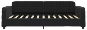 Sofa z materacem do spania, czarna, 90x200 cm, aksamit