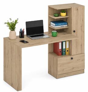 Biurko do pracy i nauki z regałem bocznym dąb artisan B1-R26