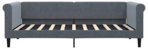 Sofa z materacem do spania, ciemnoszara, 90x190 cm, aksamit