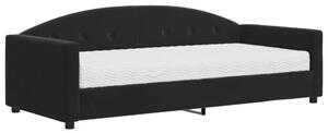 Sofa z materacem do spania, czarna, 90x190 cm, aksamit
