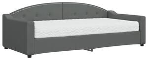 Sofa z materacem do spania, ciemnoszara, 90x200 cm, tkanina