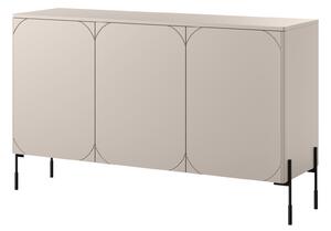 Komoda trzydrzwiowa Sonatia na metalowych nogach 150 cm - kaszmir