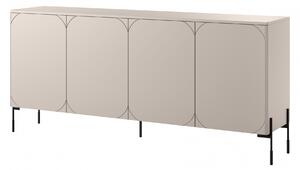 Komoda czterodrzwiowa na metalowych nogach Sonatia 200 cm - kaszmir