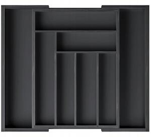 Wkład organizer do szuflady na sztućce rozsuwany 31.5-52x43x5cm 8 przegród CZARNY KRISBERG