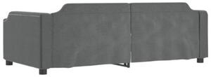 Sofa rozsuwana, ciemnoszara, 100x200 cm, tkanina