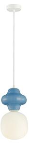LATERA L lampa wisząca klosz biały niebieska ceramika 1xE14 wykończenie białe PND-94331-1L-BLU
