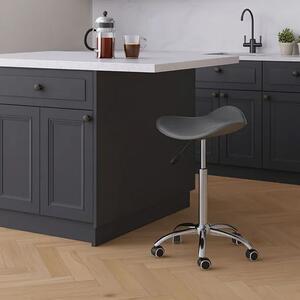 Szary nowoczesny taboret obrotowy regulowany P9-L16