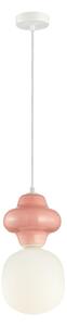 LATERA L lampa wisząca klosz biały różowa ceramika 1xE14 wykończenie białe PND-94331-1L-PK