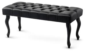 Ławka pikowana Chesterfield Black Skin